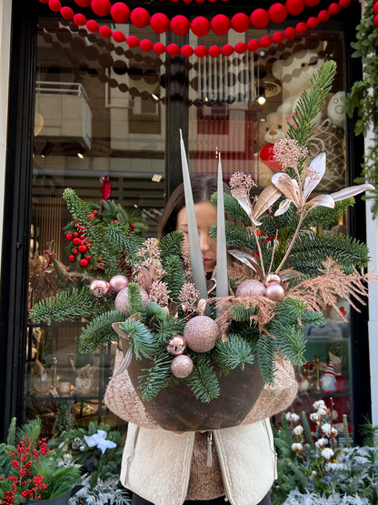 Rosé Winter Whisper Centerpiece