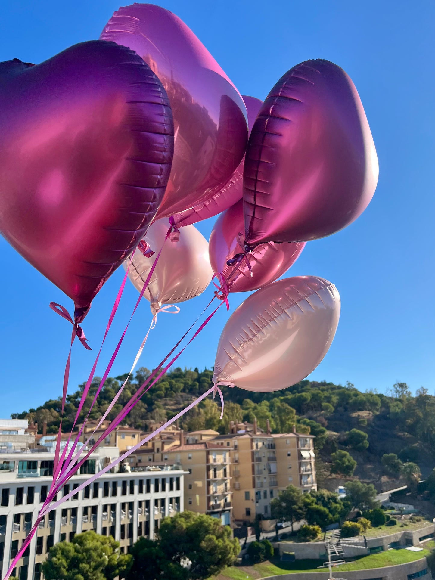 Helium Heart Balloons - Pink Set