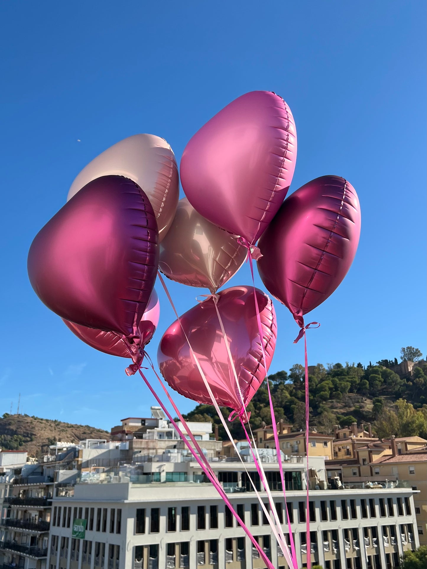 Helium Heart Balloons - Pink Set