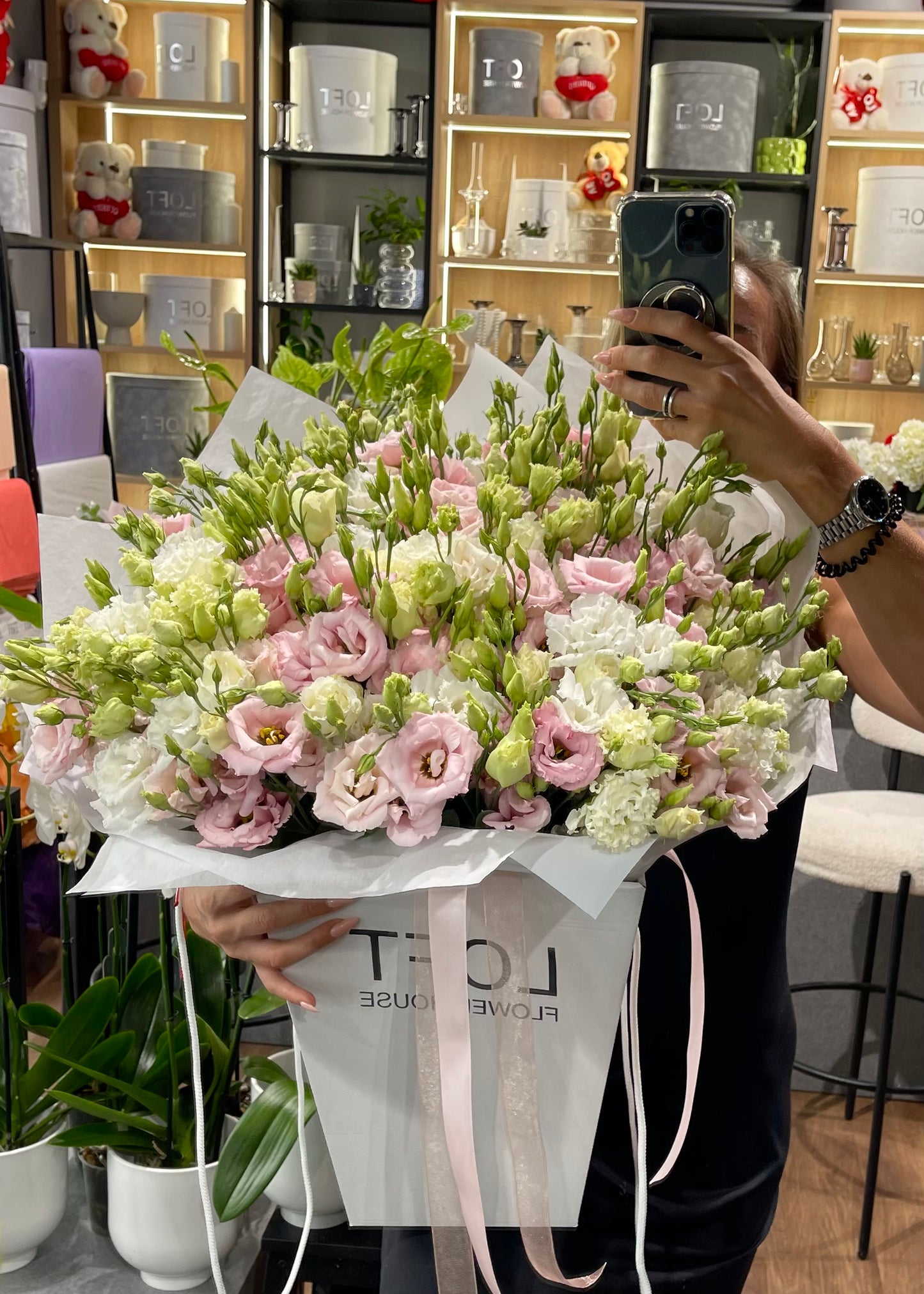 Pink & White Lisianthus