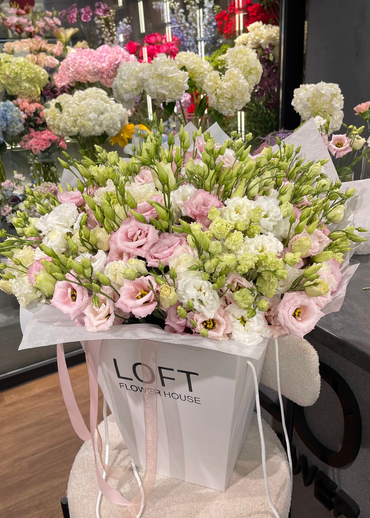 Pink & White Lisianthus